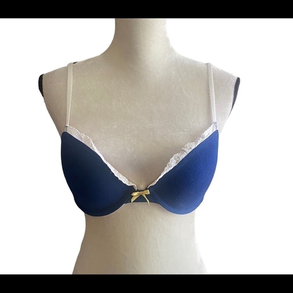 XHILARATION-BLUE & YELLOW BRA-36B - Picture 1 of 5